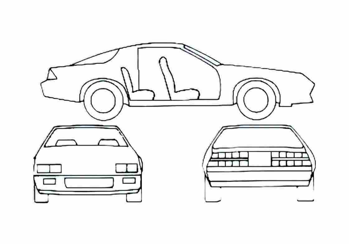 Blueprint Chevrolet Camaro Coupe 1989 A4 Photo Print