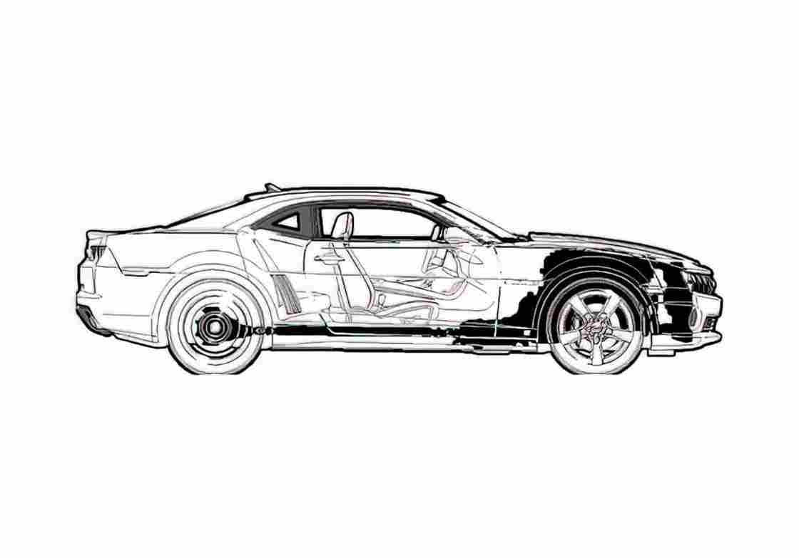 Blueprint Chevrolet Camaro SS Coupe 2010 A4 Photo Print