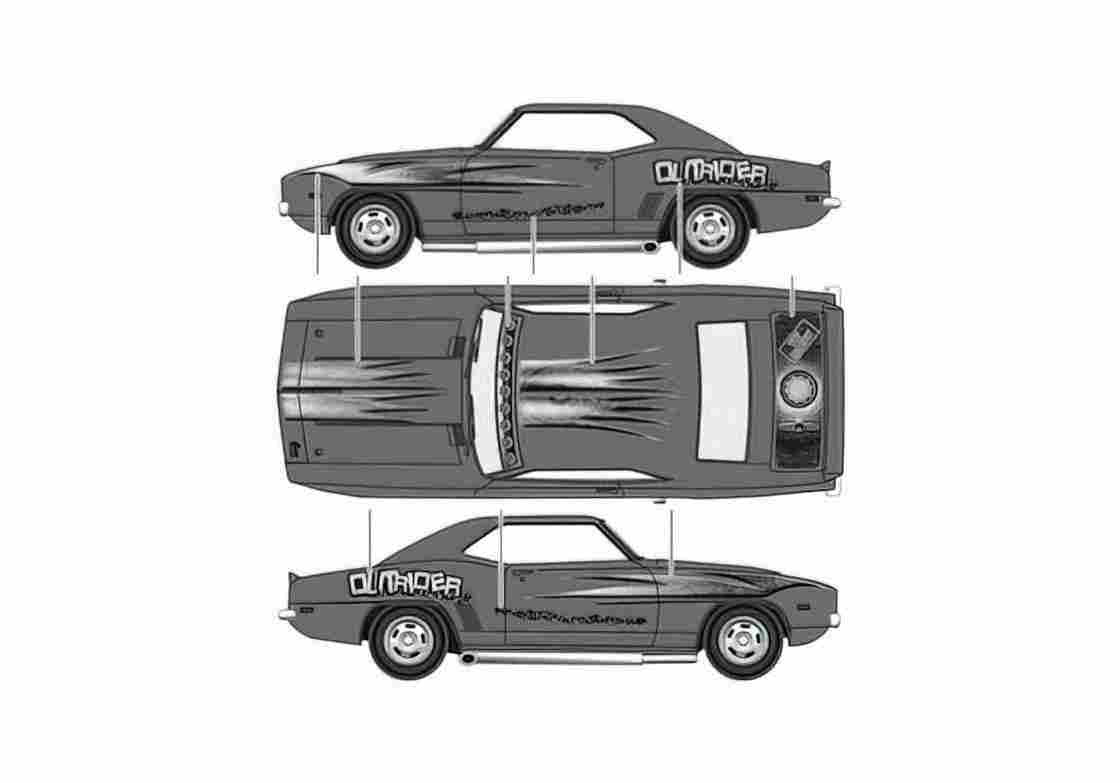Blueprint Chevrolet Camaro Z 28 Snaptite Coupe 1969 A4 Photo Print