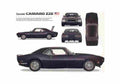 Blueprint Chevrolet Camaro Z28 Coupe 1968 A4 Photo Print