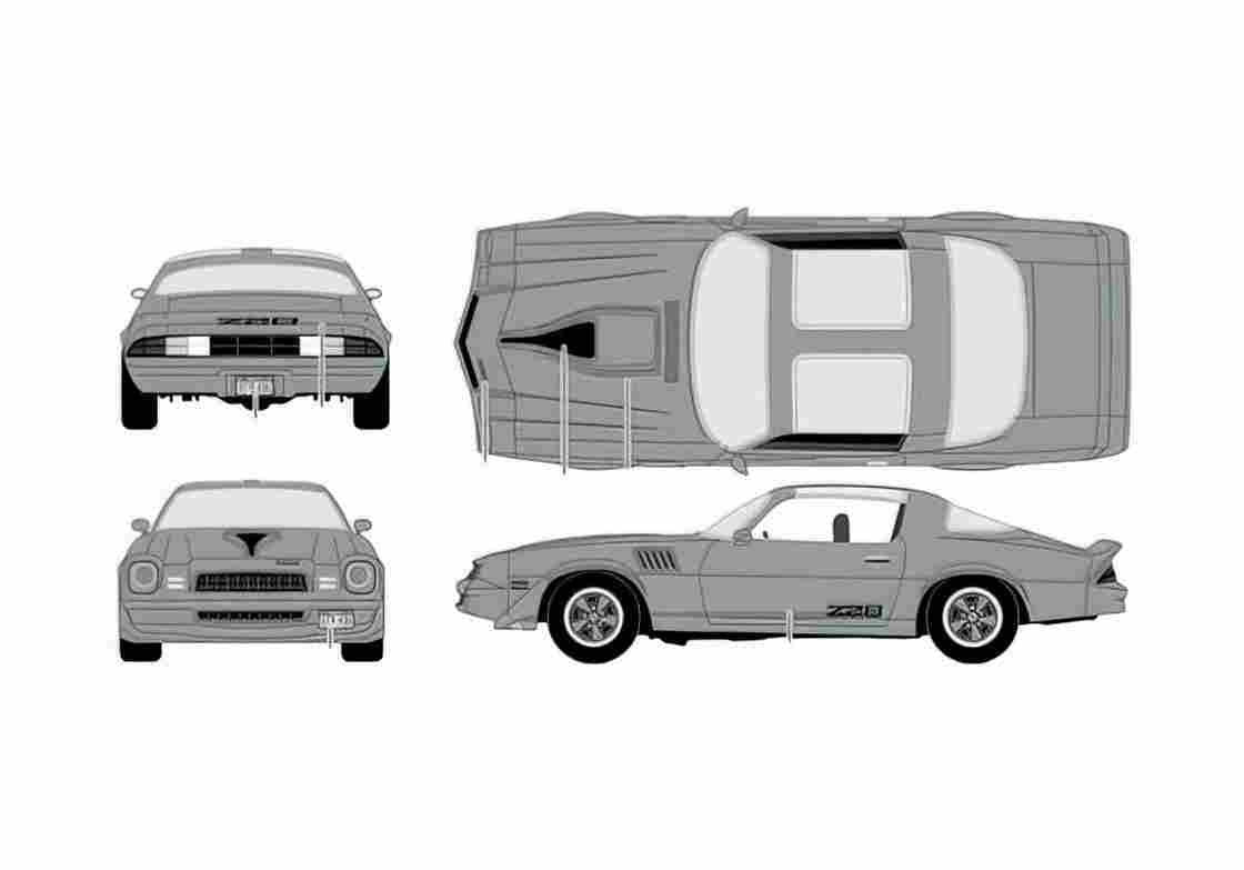 Blueprint Chevrolet Camaro Z28 Coupe 1979 A4 Photo Print