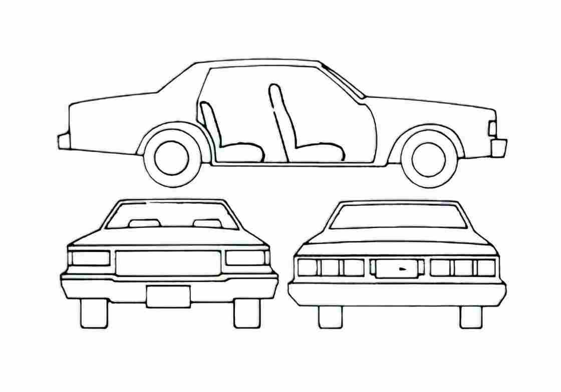 Blueprint Chevrolet Caprice Classic Sedan 1989 A4 Photo Print
