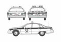 Blueprint Chevrolet Caprice Cop Car Sedan 1992 A4 Photo Print