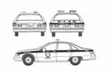 Blueprint Chevrolet Caprice Police Sedan 1991 A4 Photo Print