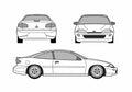 Blueprint Chevrolet Cavalier III Coupe 1995 A4 Photo Print