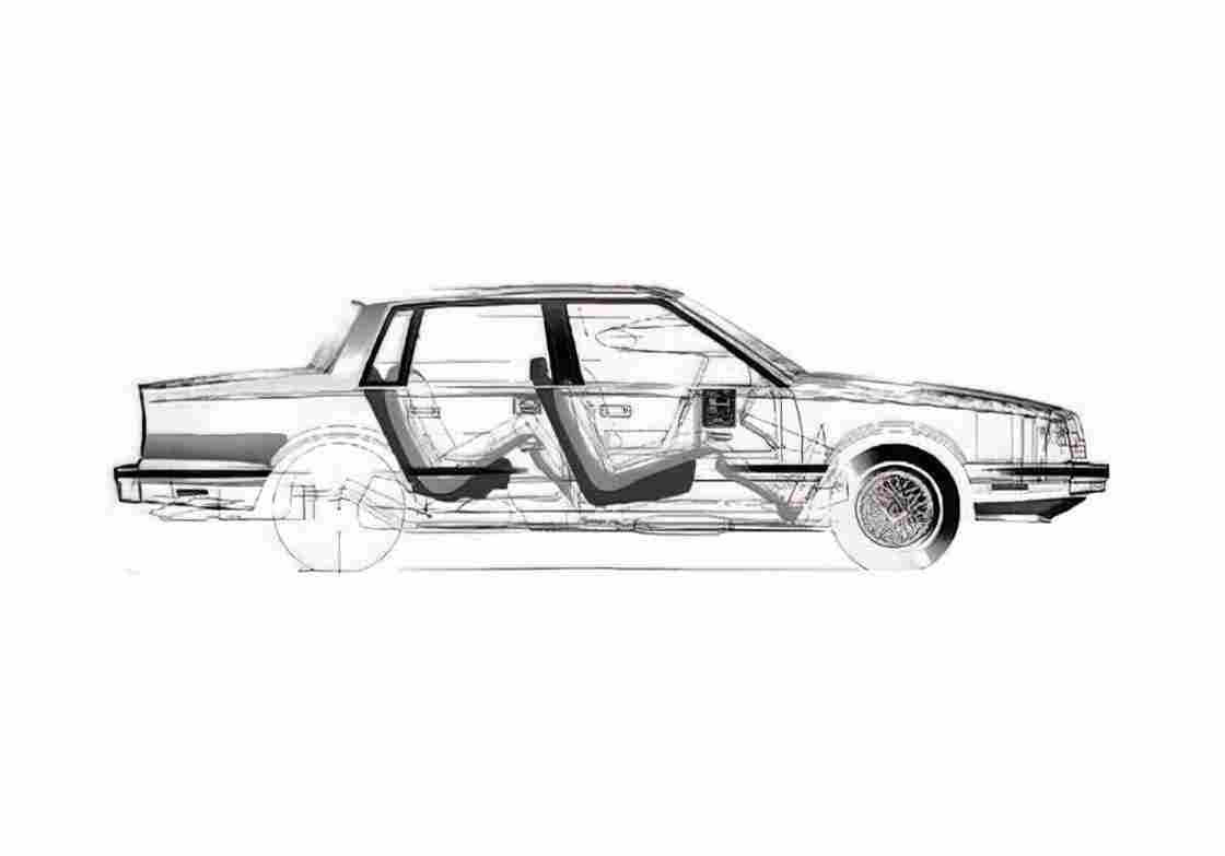 Blueprint Chevrolet Celebrity Sedan 1983 A4 Photo Print
