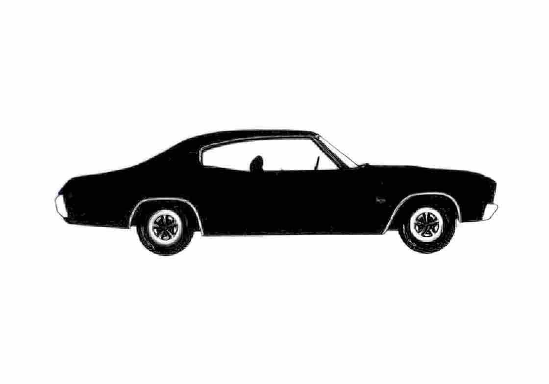 Blueprint Chevrolet Chevelle SS 454 Sport Coupe 1970 A4 Photo Print