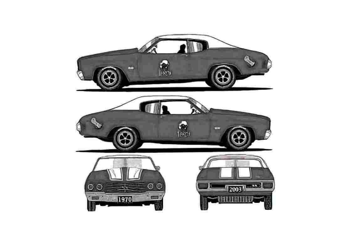 Blueprint Chevrolet Chevelle SS Coupe 1970 A4 Photo Print