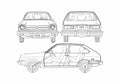 Blueprint Chevrolet Chevette Hatchback 1976 A4 Photo Print