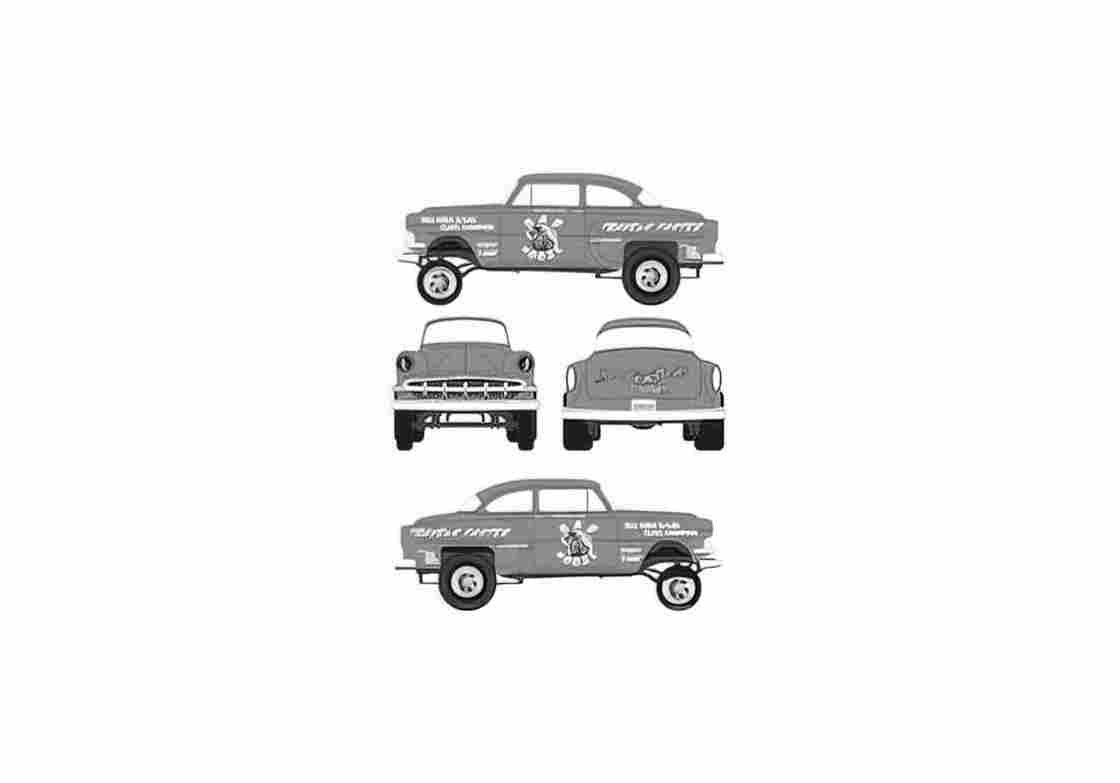 Blueprint Chevrolet Chevy Gasser Coupe 1954 01 A4 Photo Print