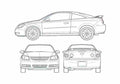 Blueprint Chevrolet Cobalt Coupe 2006 A4 Photo Print