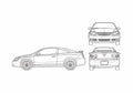 Blueprint Chevrolet Cobalt Coupe 2007 A4 Photo Print