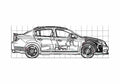 Blueprint Chevrolet Cobalt SS Sedan 2009 A4 Photo Print
