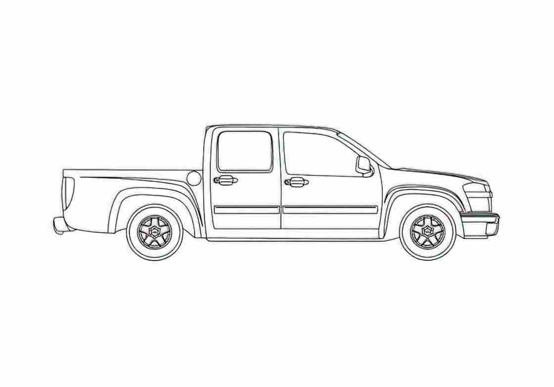 Blueprint Chevrolet Colorado Crew Cab Pick up 2011 A4 Photo Print