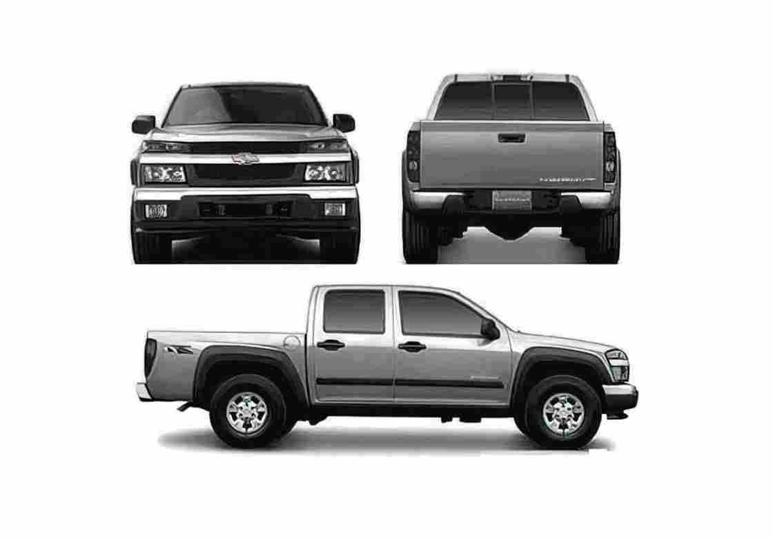 Blueprint Chevrolet Colorado Double Cab Pick up 2004 A4 Photo Print