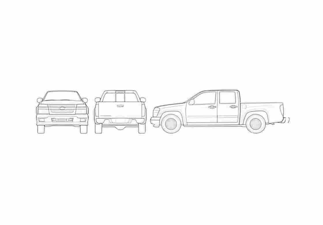 Blueprint Chevrolet Colorado Double Cab Pick up 2007 A4 Photo Print