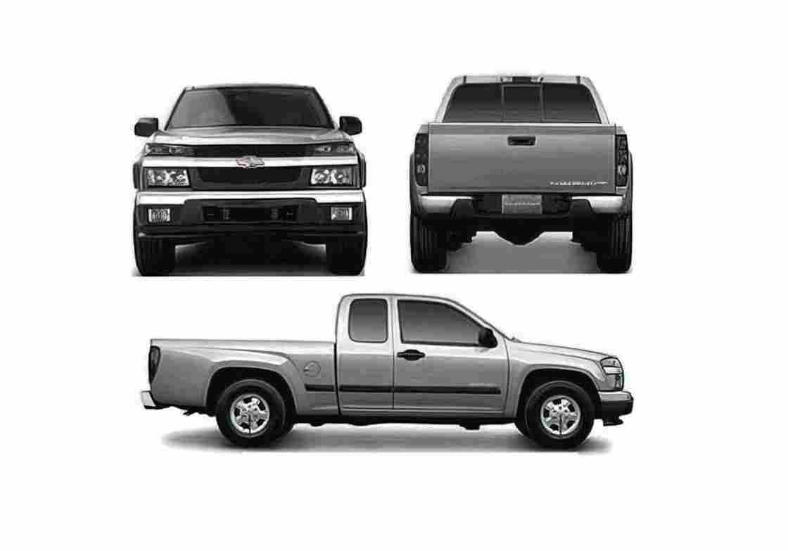 Blueprint Chevrolet Colorado Extended Cab Pick up 2004 A4 Photo Print
