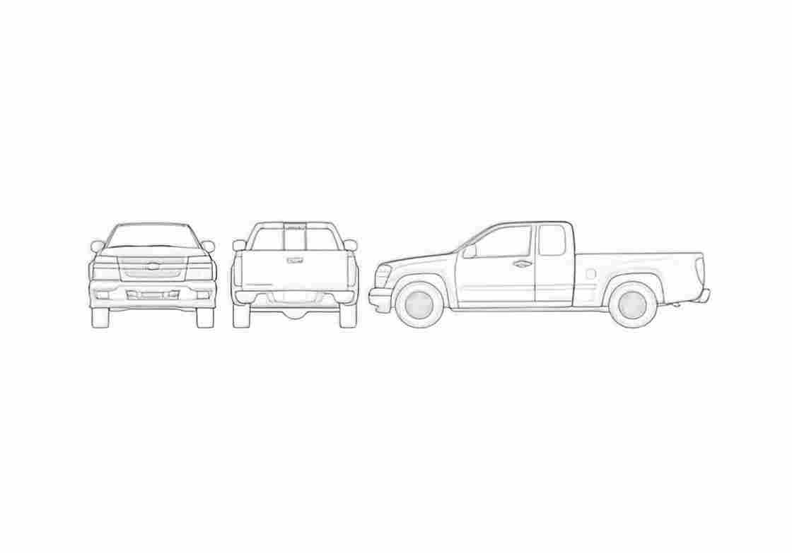 Blueprint Chevrolet Colorado Extended Cab Pick up 2007 A4 Photo Print