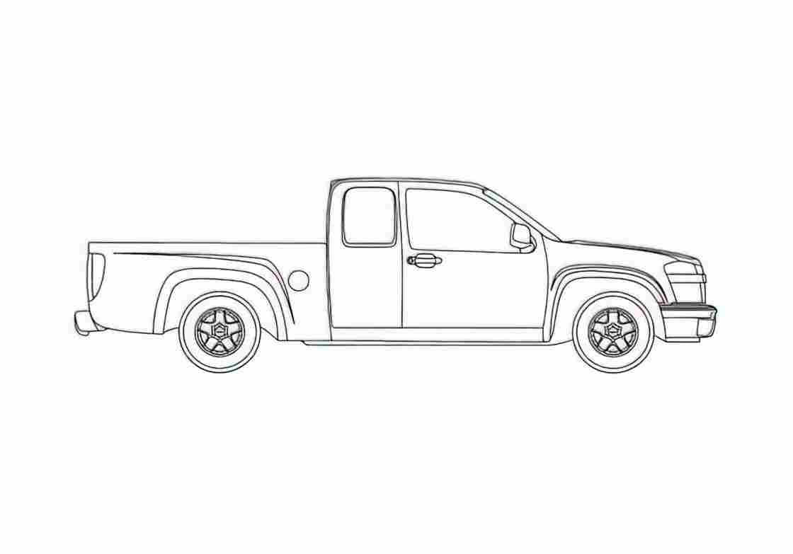 Blueprint Chevrolet Colorado Extended Cab Pick up 2011 A4 Photo Print