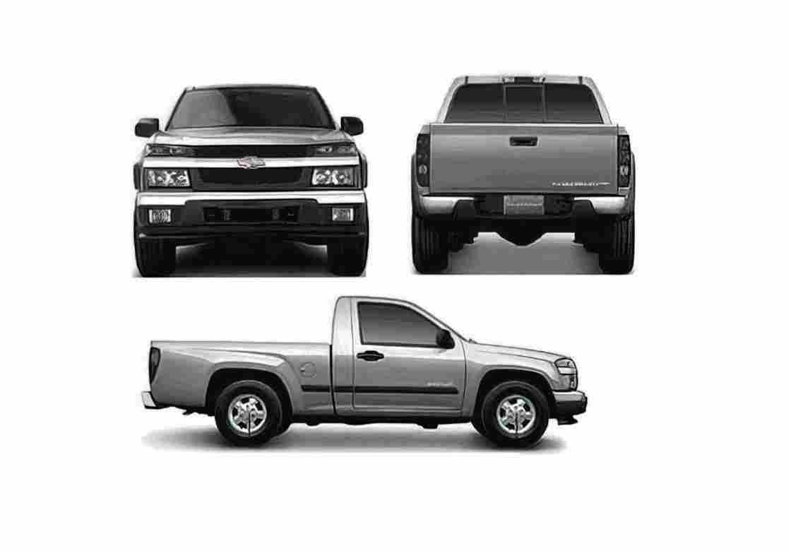 Blueprint Chevrolet Colorado Regular Cab Pick up 2004 A4 Photo Print