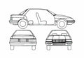 Blueprint Chevrolet Corsica Sedan 1989 A4 Photo Print