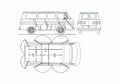 Blueprint Chevrolet Corvair Greenbrier Van 1965 A4 Photo Print