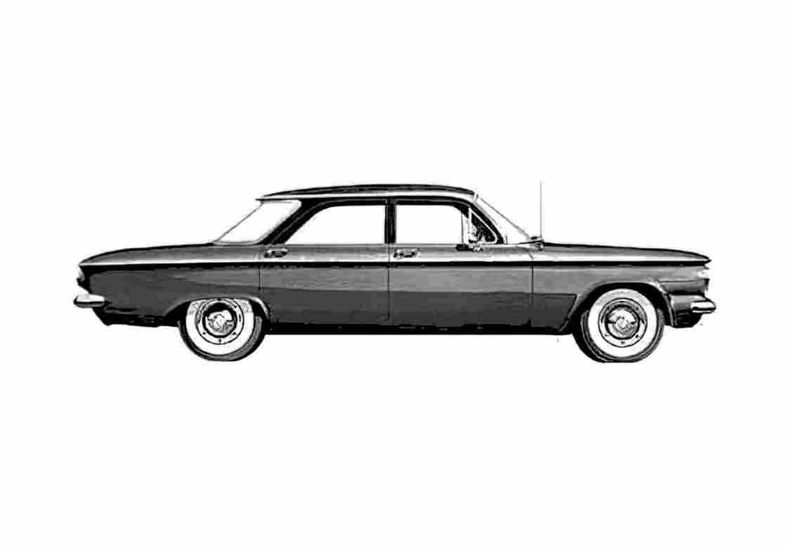 Blueprint Chevrolet Corvair Sedan 1960 A4 Photo Print