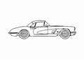 Blueprint Chevrolet Corvette C1 Cabriolet 1959 A4 Photo Print