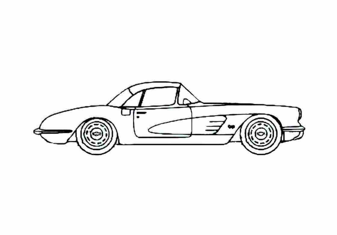 Blueprint Chevrolet Corvette C1 Cabriolet 1959 A4 Photo Print
