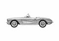 Blueprint Chevrolet Corvette C1 Convertible Cabriolet 1959 A4 Photo Print