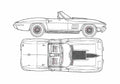 Blueprint Chevrolet Corvette C2 427 Roadster 1967 A4 Photo Print
