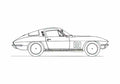 Blueprint Chevrolet Corvette C2 Coupe 1965 A4 Photo Print
