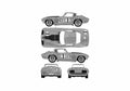 Blueprint Chevrolet Corvette C2 Penske Racung Coupe 1966 A4 Photo Print