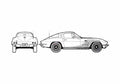 Blueprint Chevrolet Corvette C2 Stingray Coupe 1963 A4 Photo Print