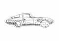 Blueprint Chevrolet Corvette C2 Stingray Coupe 1966 A4 Photo Print