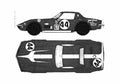 Blueprint Chevrolet Corvette C3 Coupe 1969 A4 Photo Print
