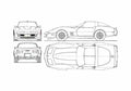 Blueprint Chevrolet Corvette C3 Coupe 1973 A4 Photo Print