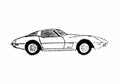 Blueprint Chevrolet Corvette C3 Coupe 1978 A4 Photo Print