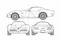 Blueprint Chevrolet Corvette C3 Coupe 1982 A4 Photo Print