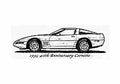 Blueprint Chevrolet Corvette C4 40th Anniversary Coupe 1993 A4 Photo Print