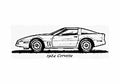 Blueprint Chevrolet Corvette C4 Coupe 1984 A4 Photo Print