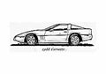 Blueprint Chevrolet Corvette C4 Coupe 1988 A4 Photo Print