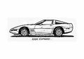 Blueprint Chevrolet Corvette C4 Coupe 1991 A4 Photo Print
