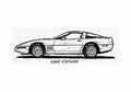 Blueprint Chevrolet Corvette C4 Coupe 1995 A4 Photo Print