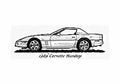 Blueprint Chevrolet Corvette C4 Hardtop Coupe 1989 A4 Photo Print