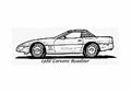 Blueprint Chevrolet Corvette C4 Roadster 1986 A4 Photo Print