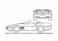 Blueprint Chevrolet Corvette C4 Spider Cabriolet 1983 A4 Photo Print