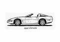 Blueprint Chevrolet Corvette C4 Targa 1995 A4 Photo Print