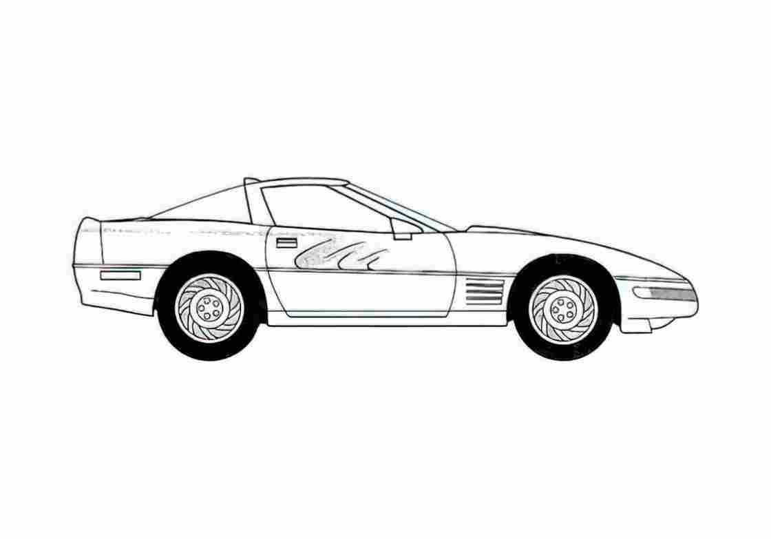 Blueprint Chevrolet Corvette C4 ZR 1 Coupe 1984 A4 Photo Print