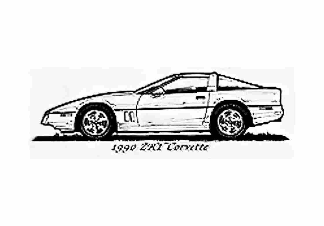 Blueprint Chevrolet Corvette C4 ZR1 Coupe 1990 A4 Photo Print